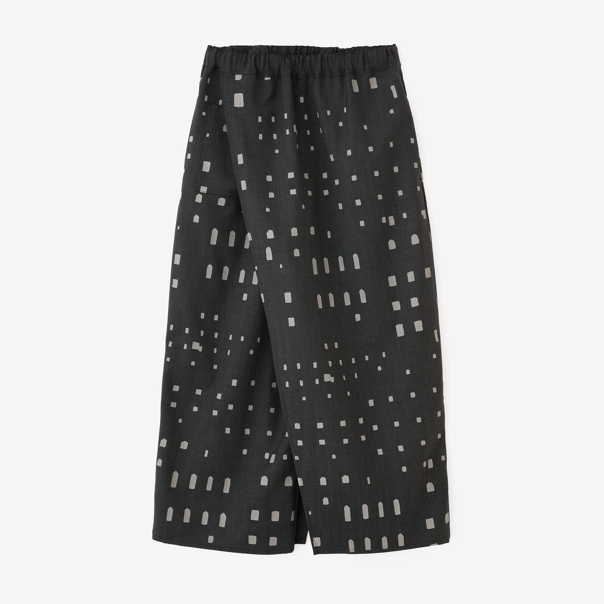 美利奴羊毛 斜紋織 和服褲裝（津田）/窗 灰炭色