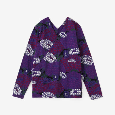 V領上衣 長袖／絢爛 夜紫