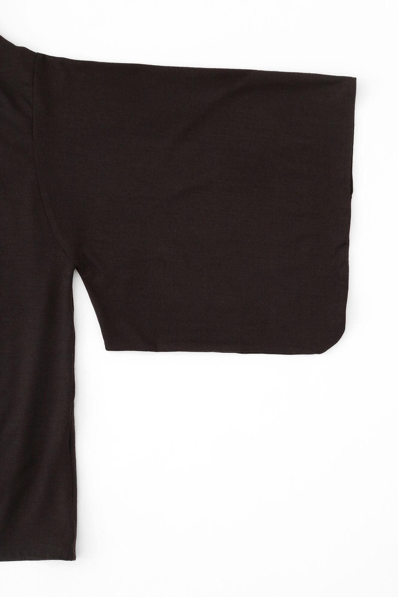 ウォッシャブルウール天竺 小袖莢（こそでさや）／黒茶（くろちゃ）