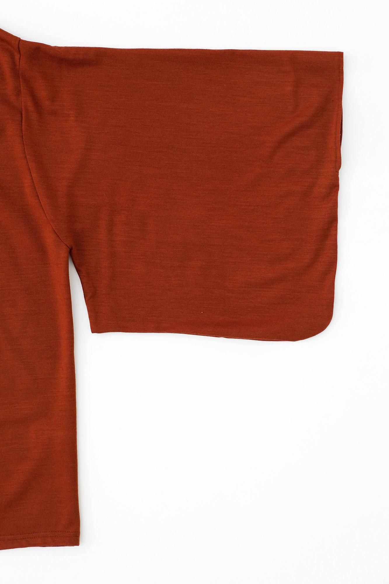 ウォッシャブルウール天竺 小袖莢（こそでさや）／紅樺色（べにかばいろ）