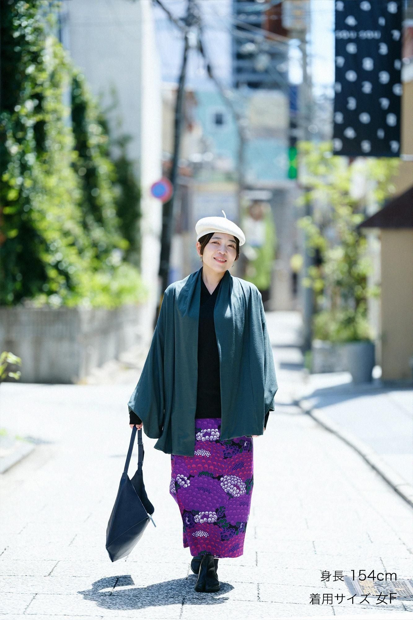 平針織 可洗羊毛小袖莢外套／柚葉綠色