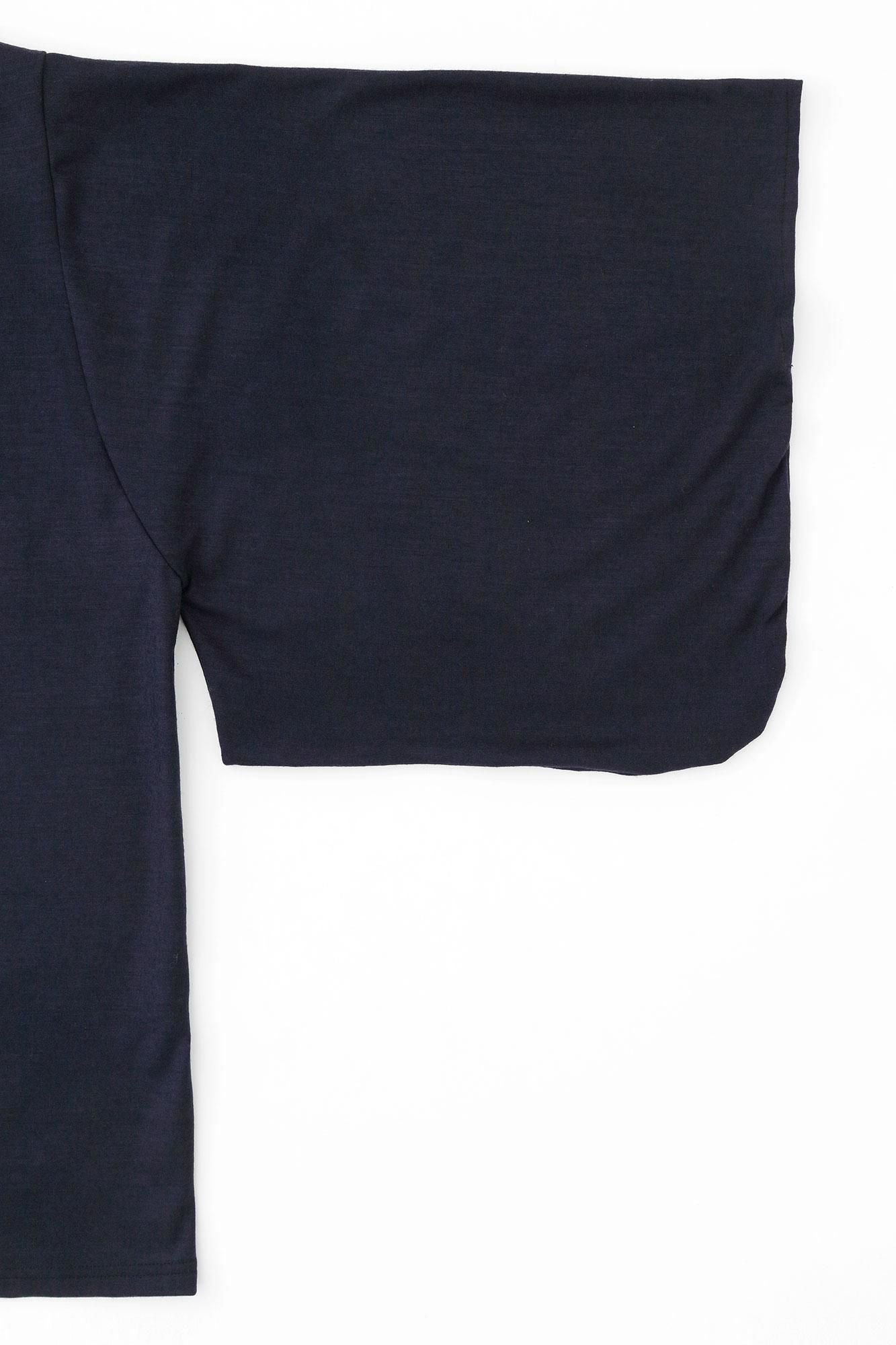 ウォッシャブルウール天竺 小袖莢（こそでさや）／鉄紺（てつこん）