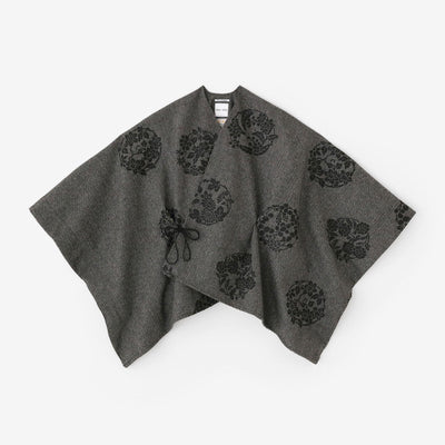 ツイード 杉綾織（すぎあやおり） きさらぎ 短丈（みじかたけ）／花丸文様（はなまるもんよう） ちらしと余白（よはく） 鉛色（なまりいろ）