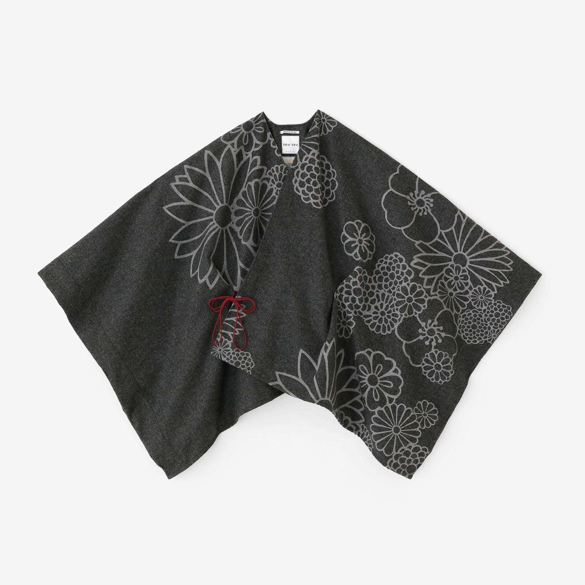 ツイード 杉綾織（すぎあやおり） きさらぎ 短丈（みじかたけ）／金襴緞子（きんらんどんす）と余白（よはく） 墨色（すみいろ）