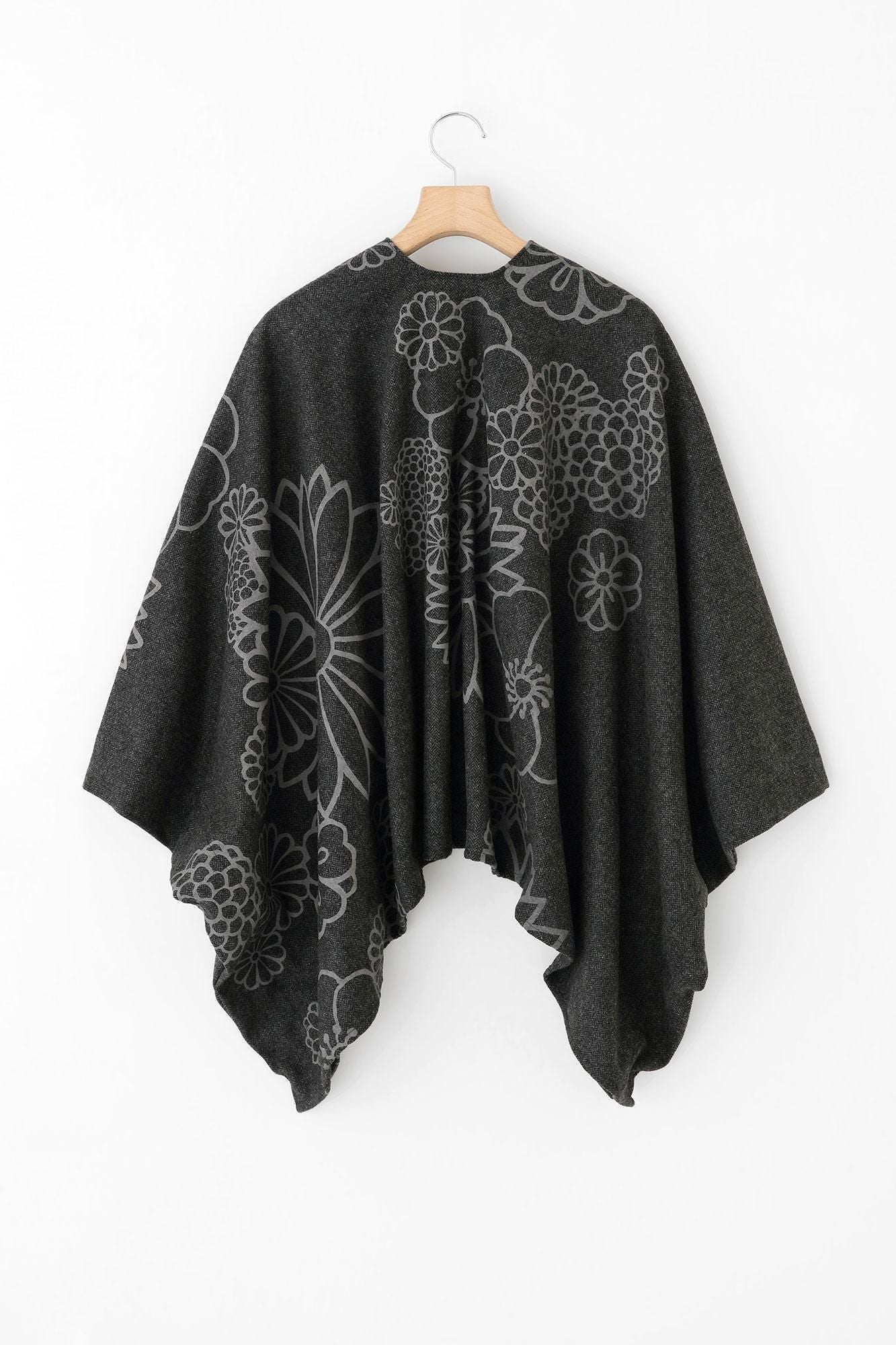 ツイード 杉綾織（すぎあやおり） きさらぎ 短丈（みじかたけ）／金襴緞子（きんらんどんす）と余白（よはく） 墨色（すみいろ）