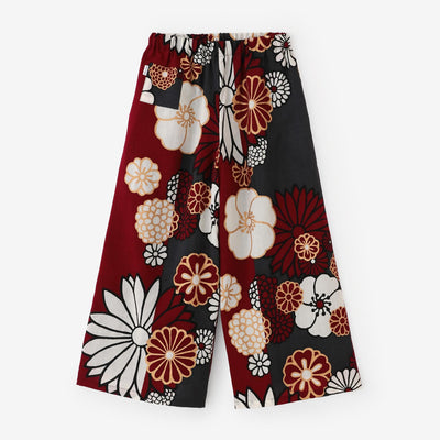 Muslin Wool Wide-legged Pants / Gold Damask