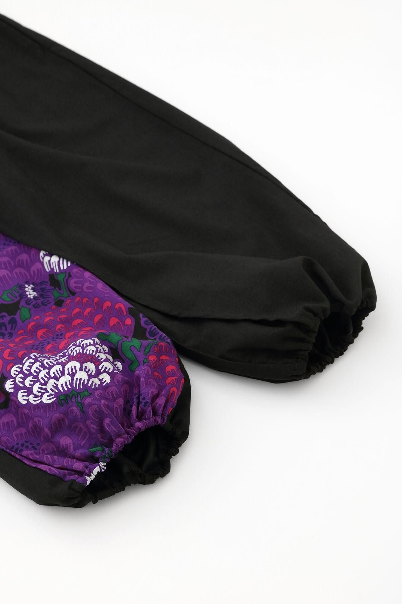 モスリン 手柄寛衣下（たかみかんいした） 片身替わり（かたみがわり） 2.0／濡羽色（ぬればいろ）×けんらん