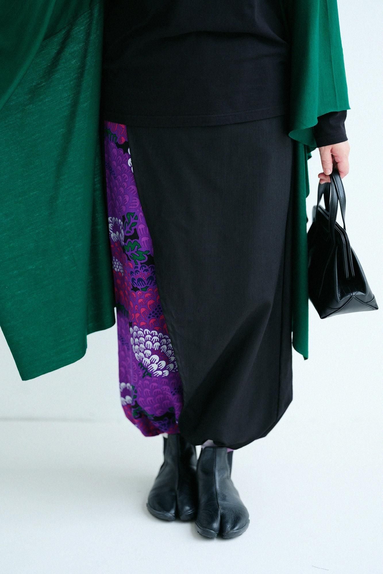 モスリン 手柄寛衣下（たかみかんいした） 片身替わり（かたみがわり） 2.0／濡羽色（ぬればいろ）×けんらん