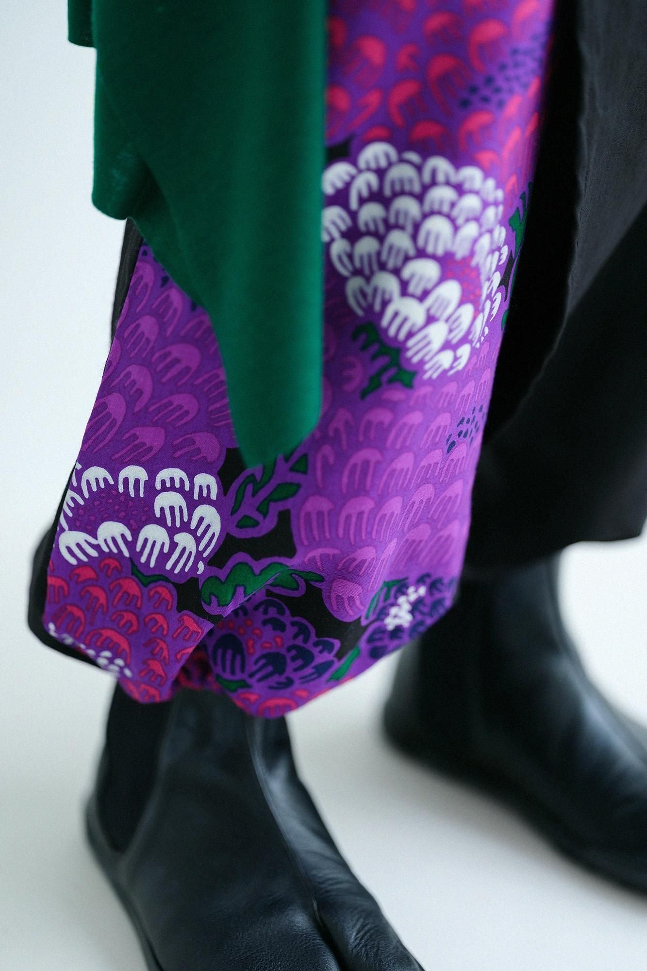 モスリン 手柄寛衣下（たかみかんいした） 片身替わり（かたみがわり） 2.0／濡羽色（ぬればいろ）×けんらん