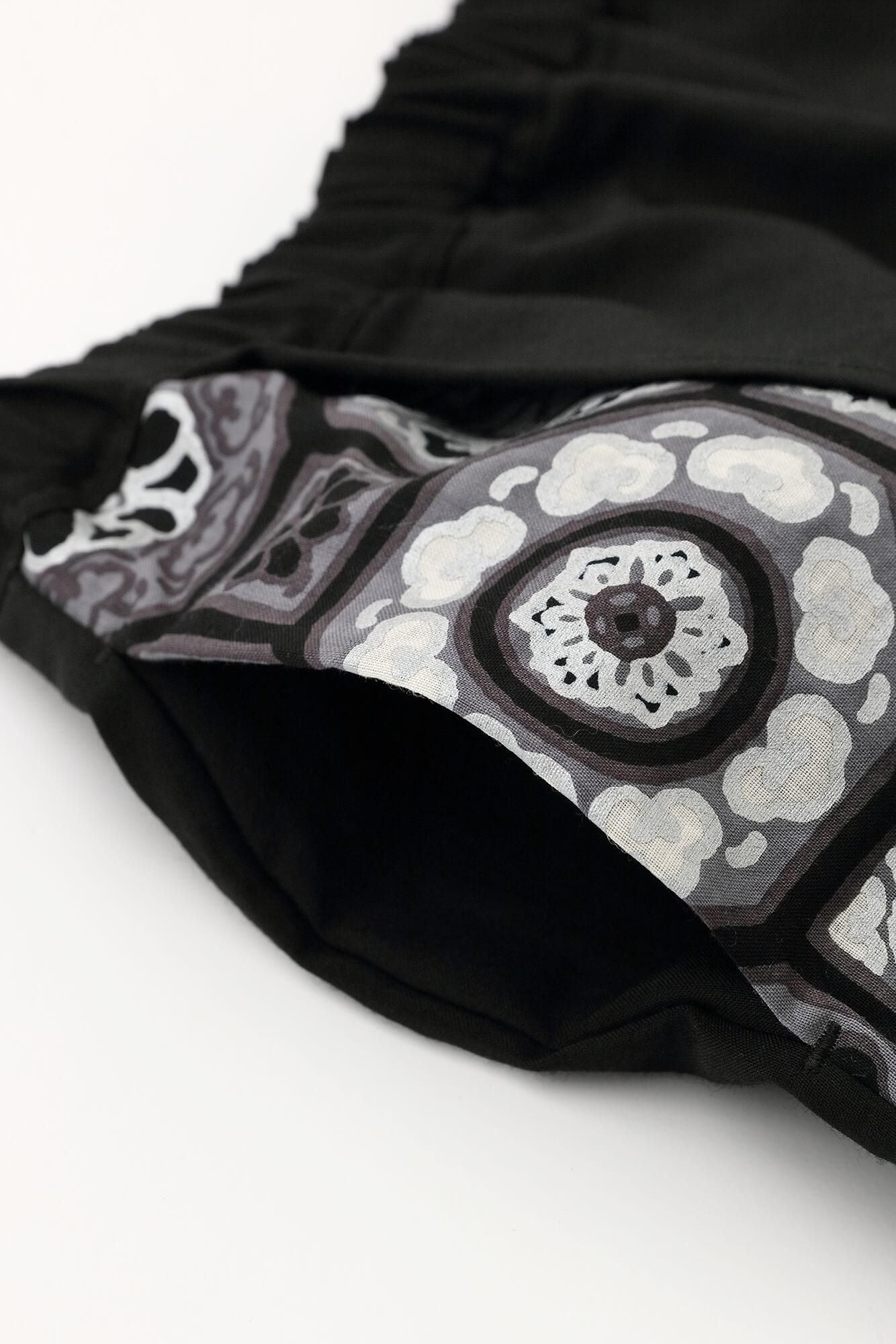 モスリン 手柄寛衣下（たかみかんいした） 片身替わり（かたみがわり） 2.0／濡羽色（ぬればいろ）×華麗（かれい）