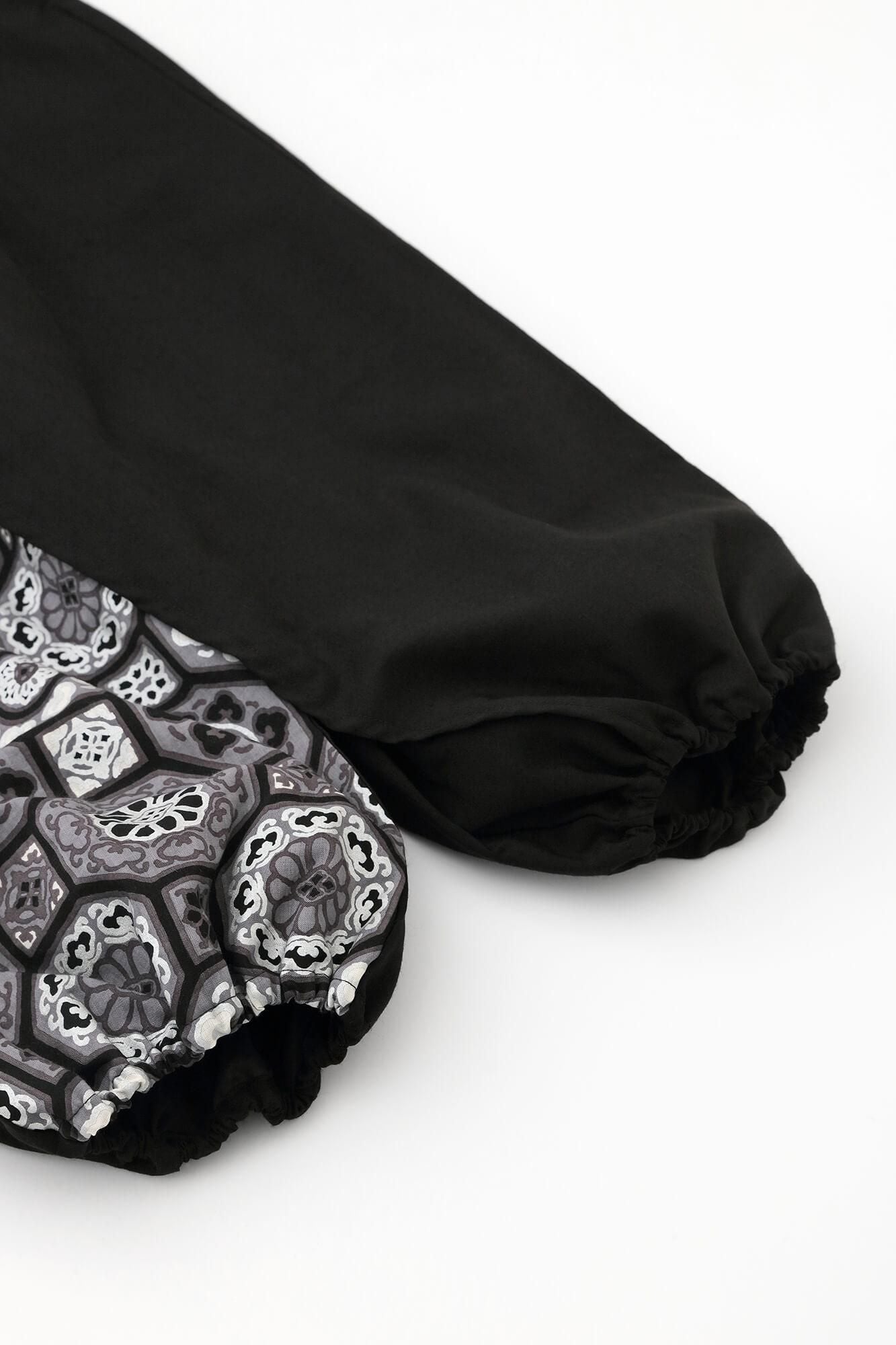 モスリン 手柄寛衣下（たかみかんいした） 片身替わり（かたみがわり） 2.0／濡羽色（ぬればいろ）×華麗（かれい）