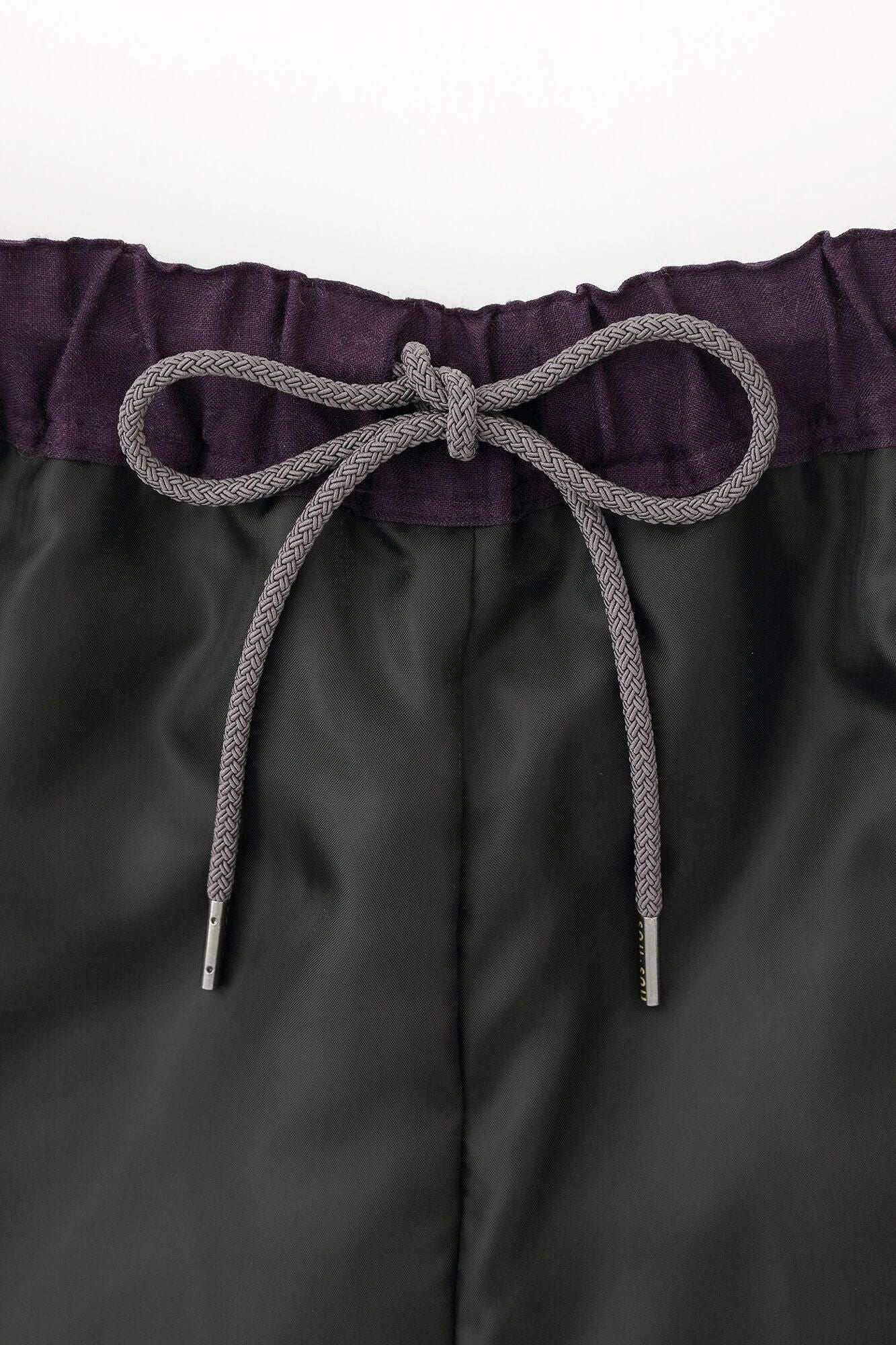 モスリン 手柄寛衣下（たかみかんいした） 片身替わり（かたみがわり） 2.0／濃紫（こきむらさき）×雲取り（くもどり）に菊