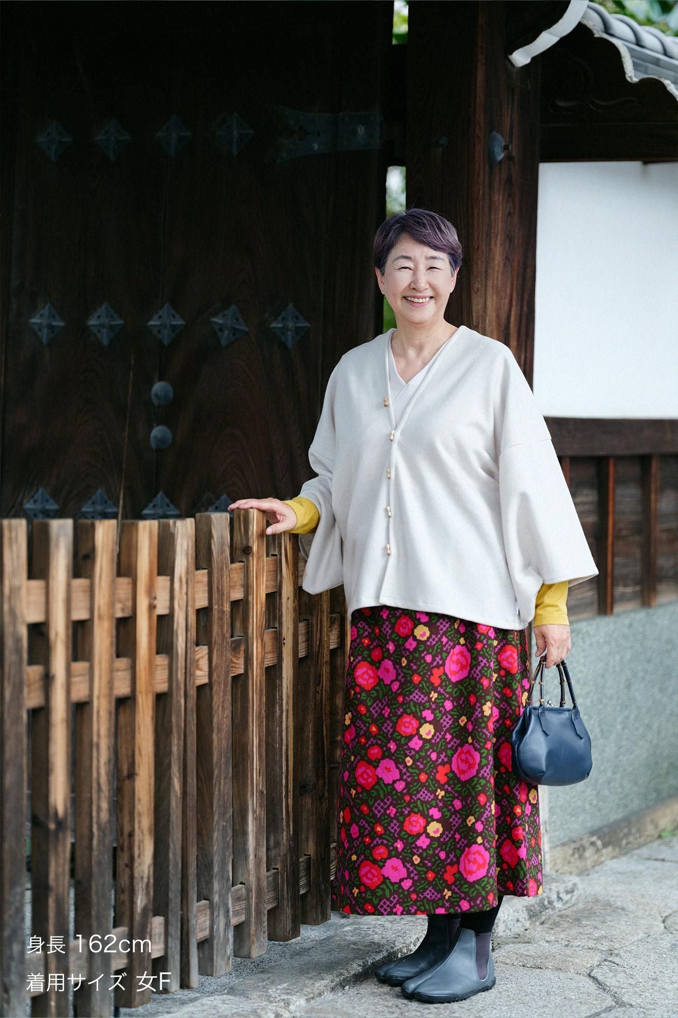 毛斯綸長裙／薔薇