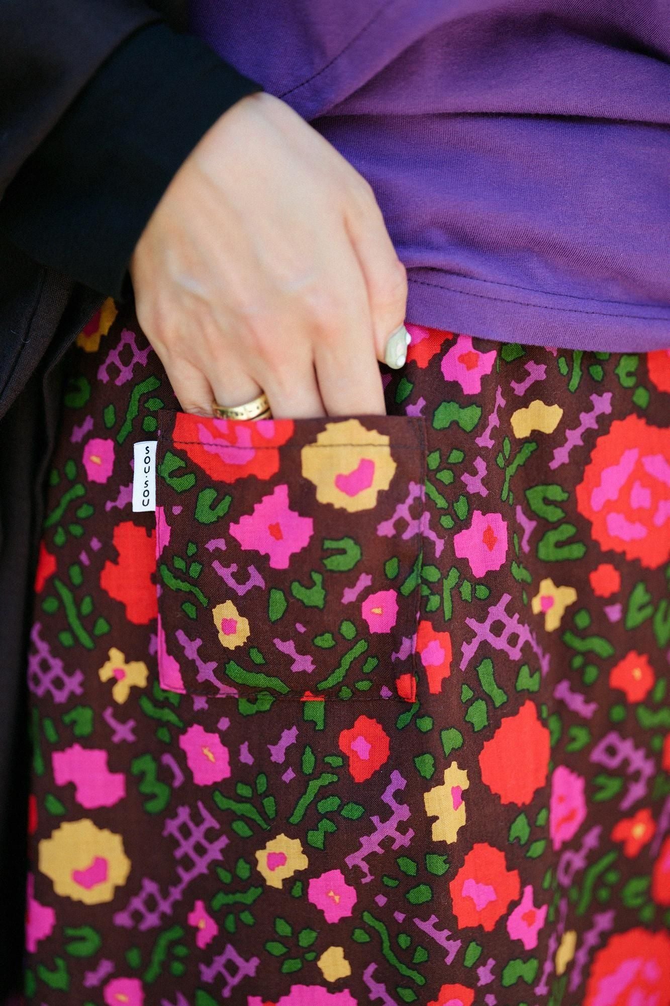 毛斯綸長裙／薔薇