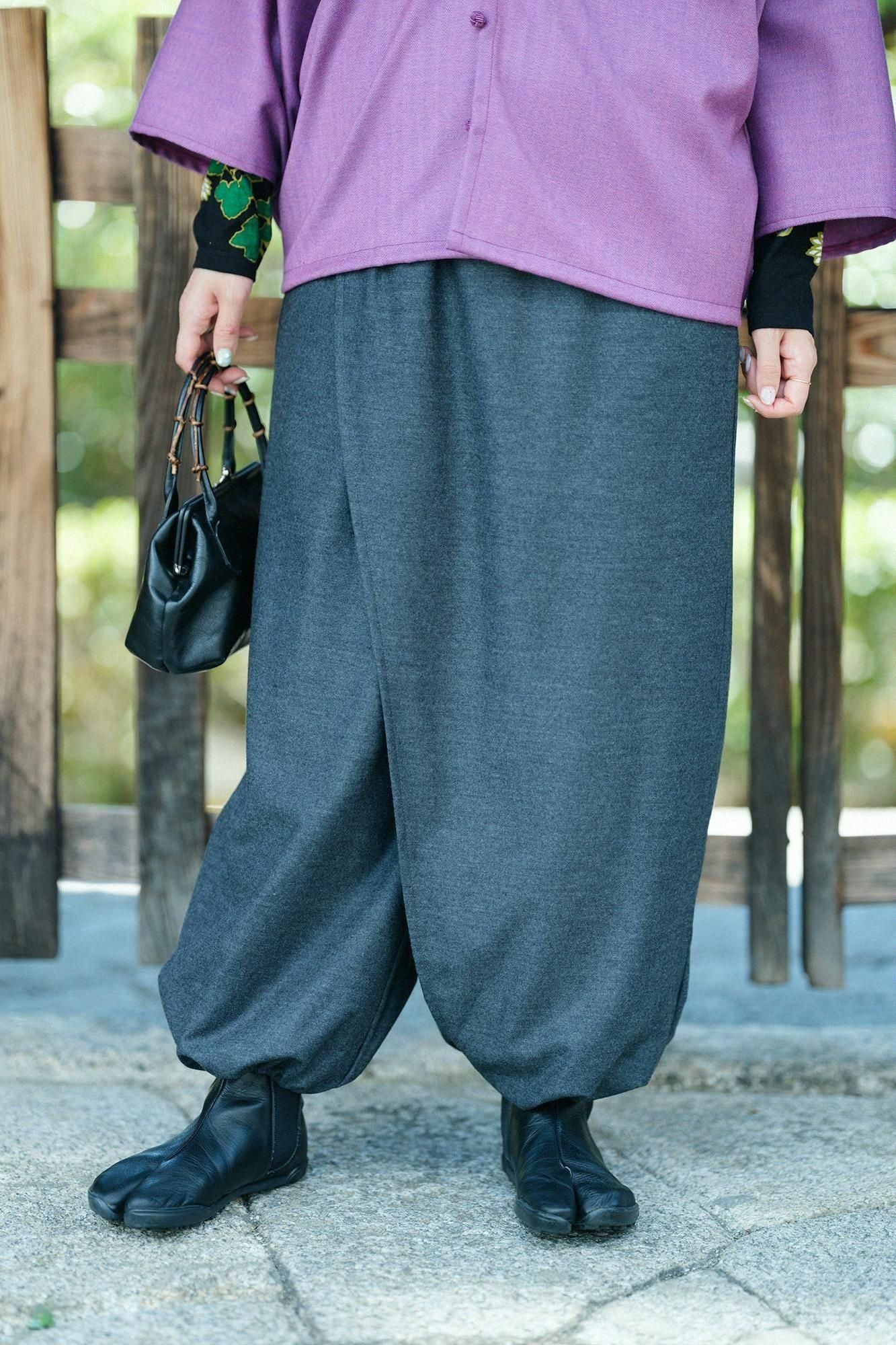 Balancircular® Wool Wrap Harem Pants / Charcoal Grey