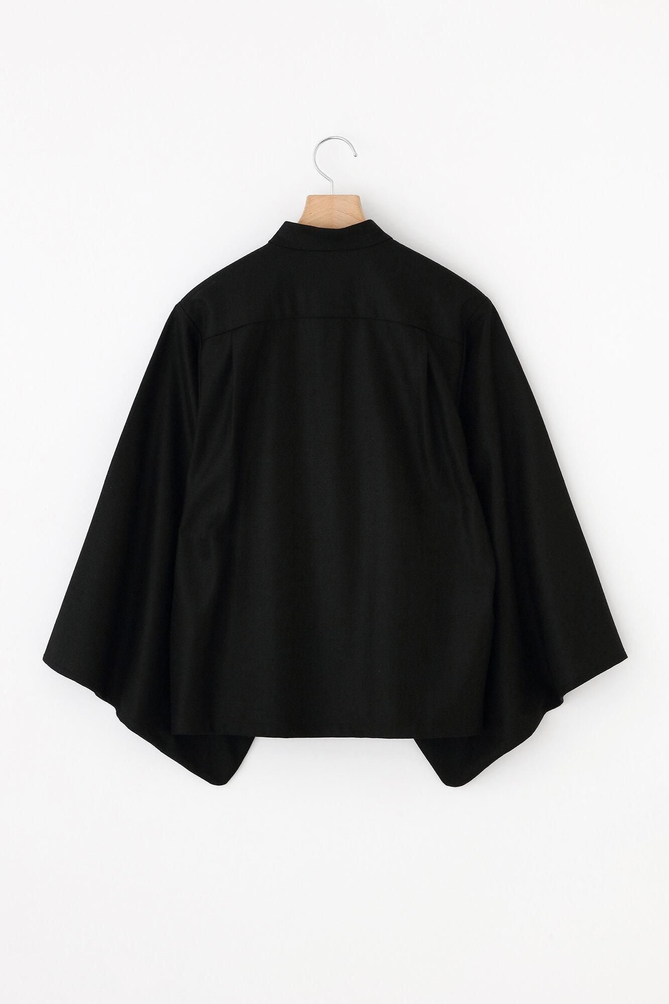 Balancircular® Wool Kimono Sleeve Blouse / Black