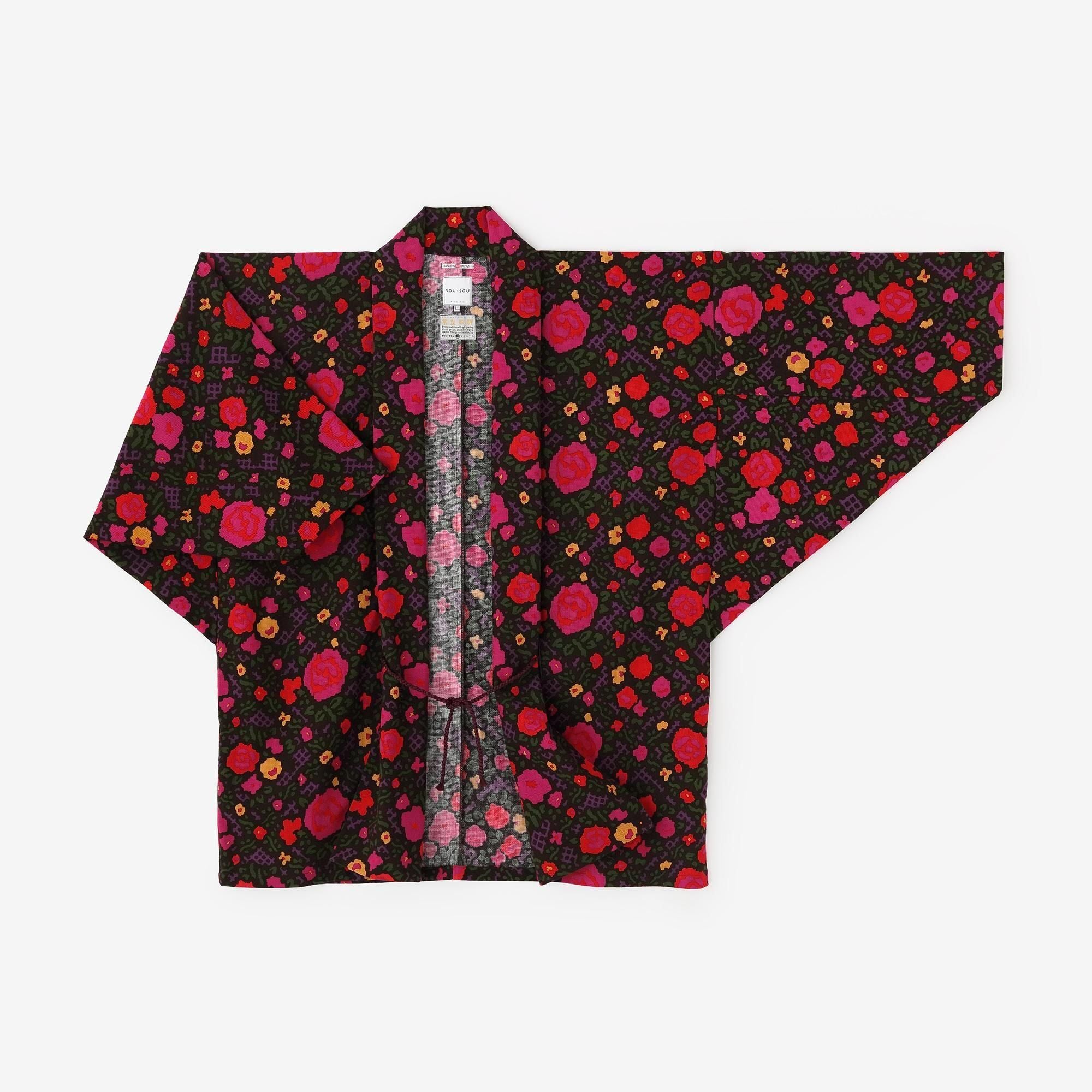 Change de tissage, manches torsadées, robe courte (hitoe)/rose (rose)