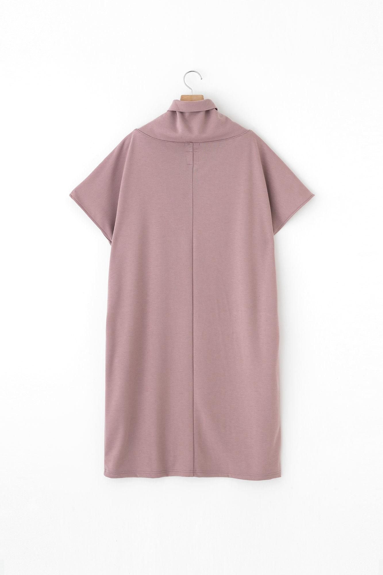 羊毛混紡 雙面編 太夫背心洋裝／藕粉色