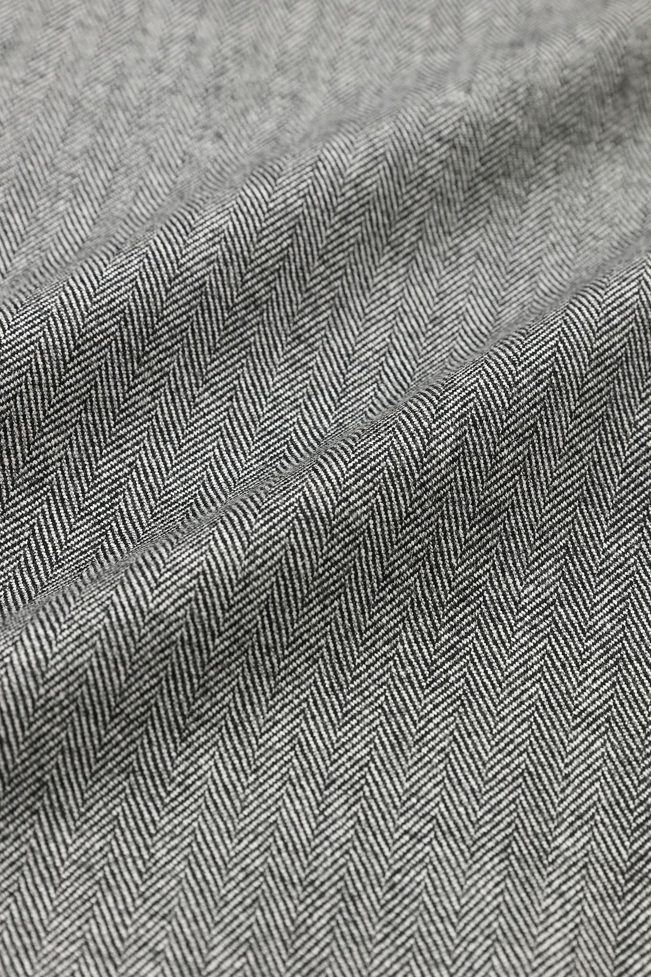 羊毛人造絲 人字形斜紋織 外披／深灰色