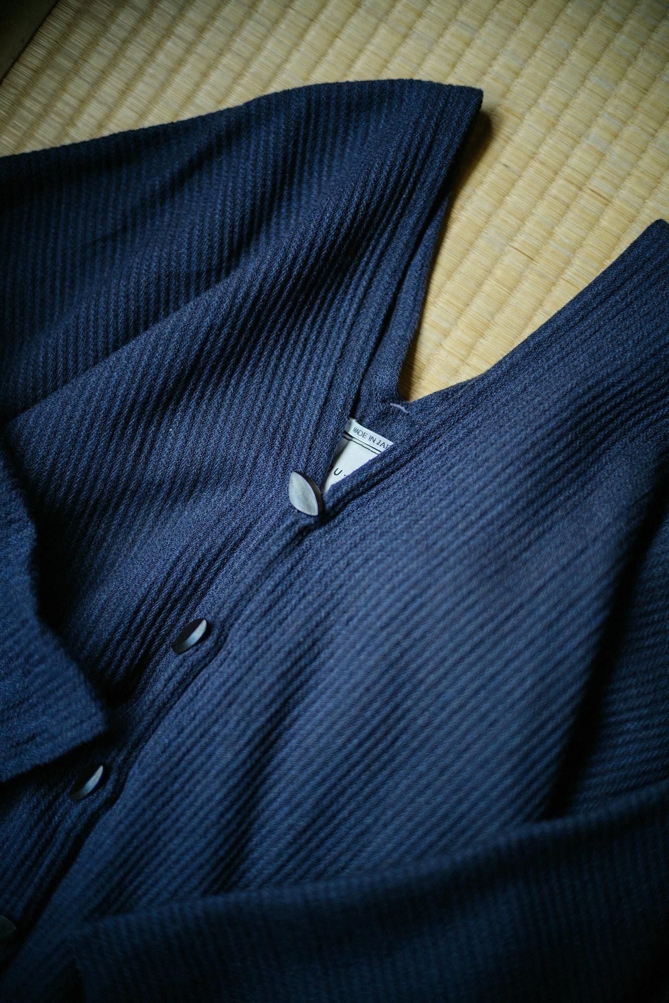 梳毛 外披/藍黑色