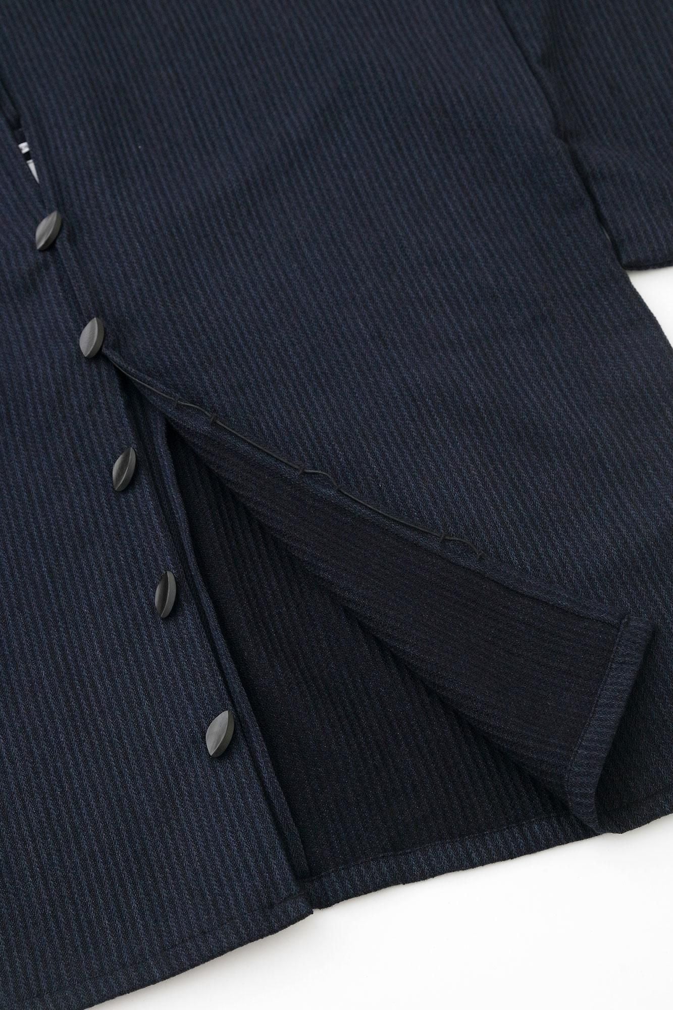 梳毛 外披/藍黑色