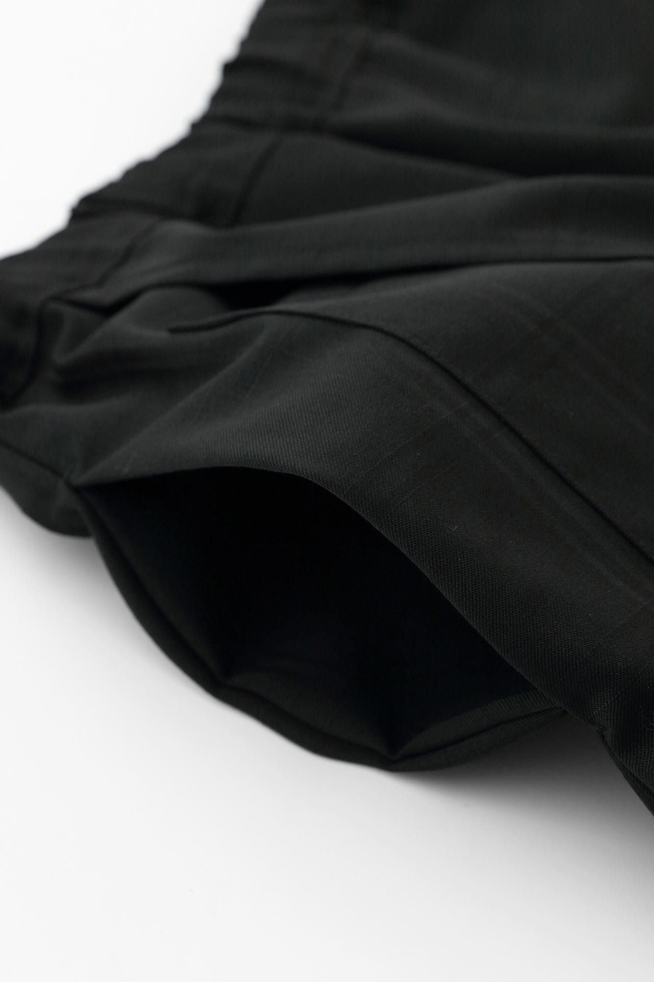 梳毛×Solotex(R)斜紋織 和服褲裝／黑色