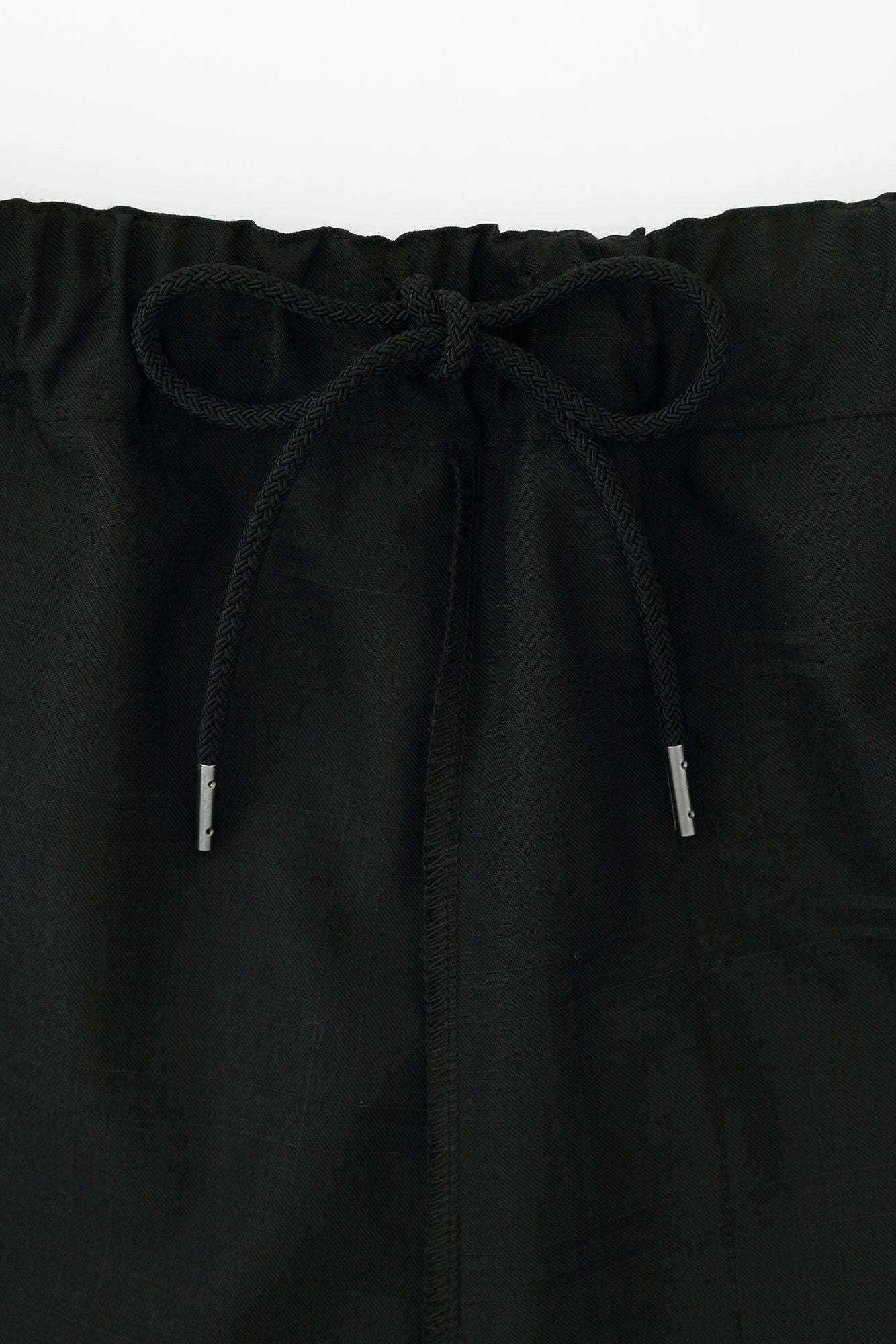 梳毛×Solotex(R)斜紋織 和服褲裝／黑色