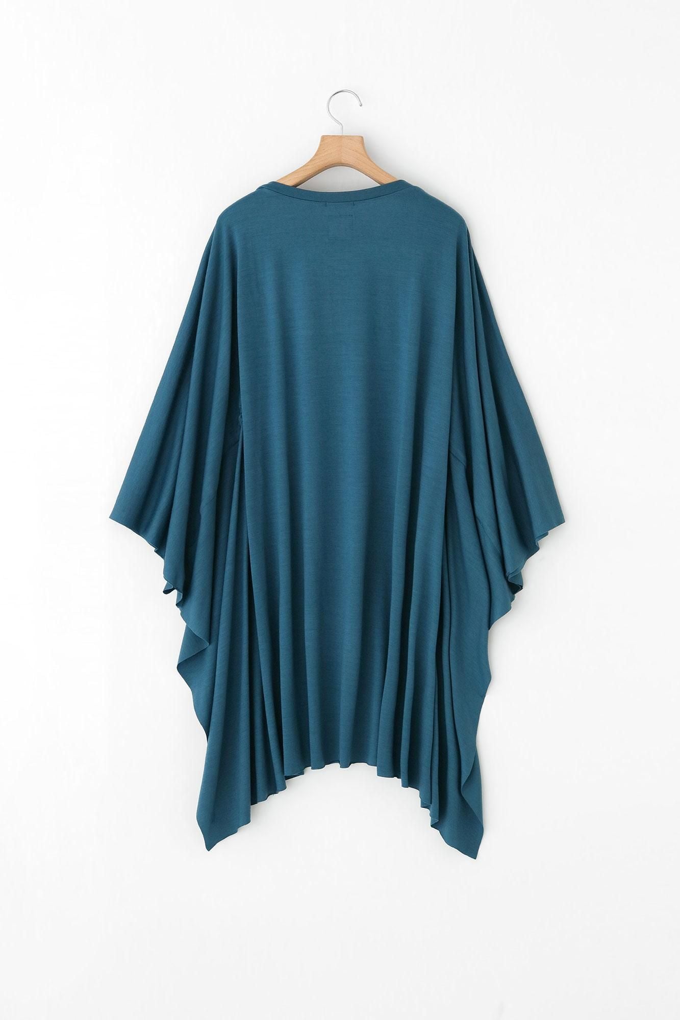 Washable Plain Stitch Wool Squirrel-like Cardigan / Pale Indigo