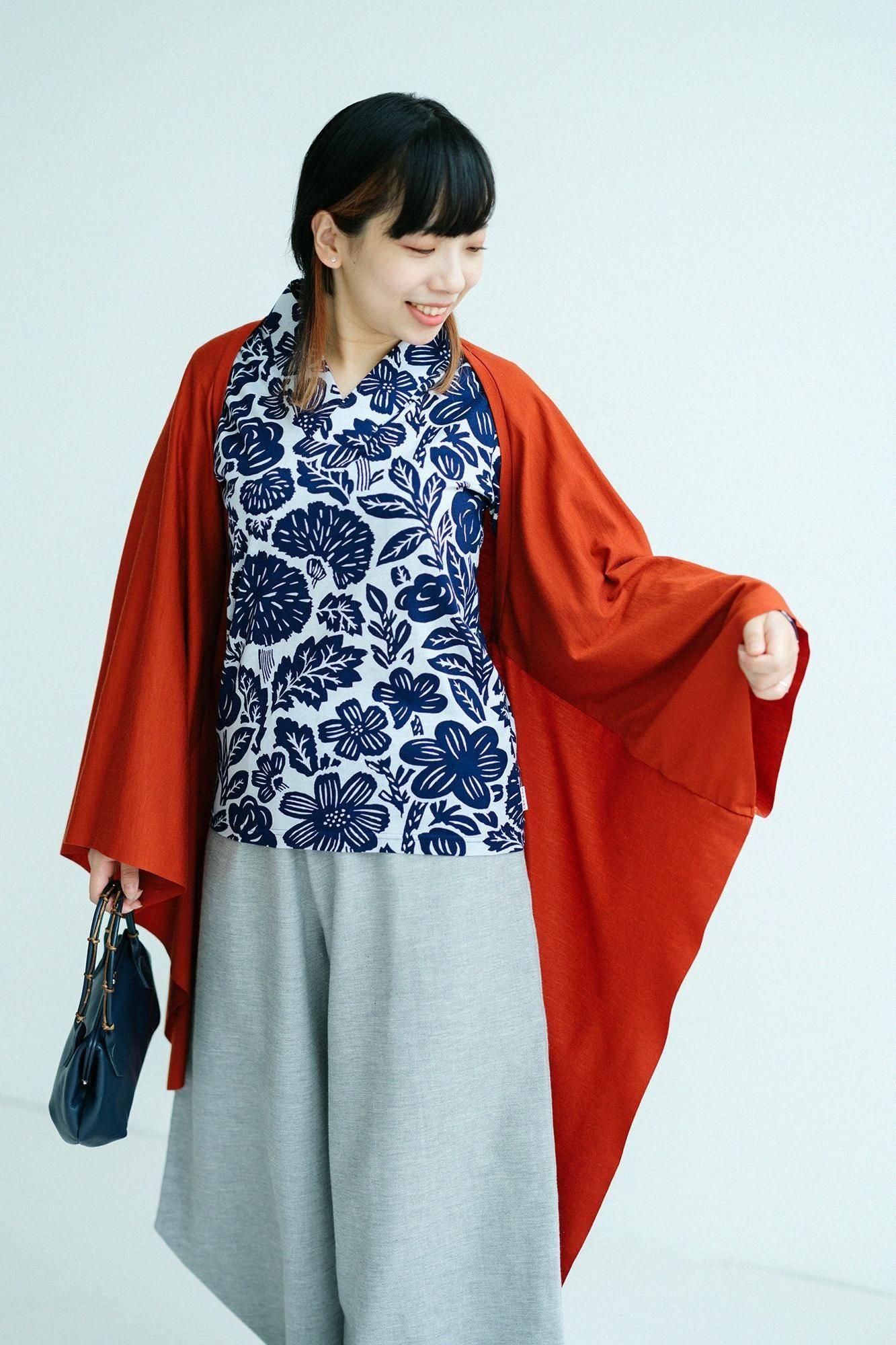 Washable Plain Stitch Wool Squirrel-like Cardigan / Red Birch