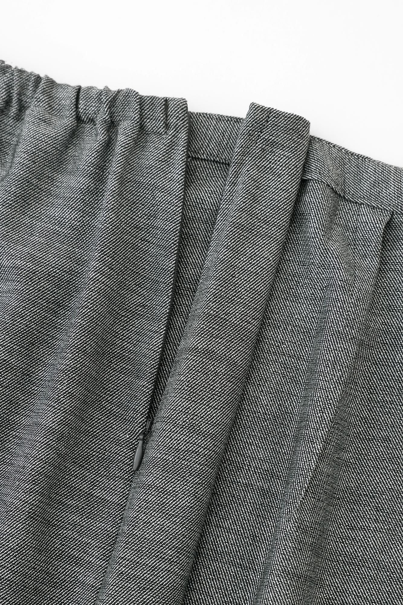 棉人造絲 斜紋織 裹裙／深灰色