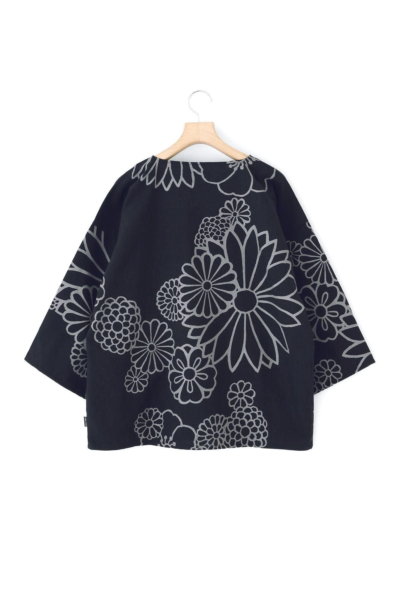 Cotton-rayon Blend Twill Weave Naginata Square Top / Gold Damask Dark Navy