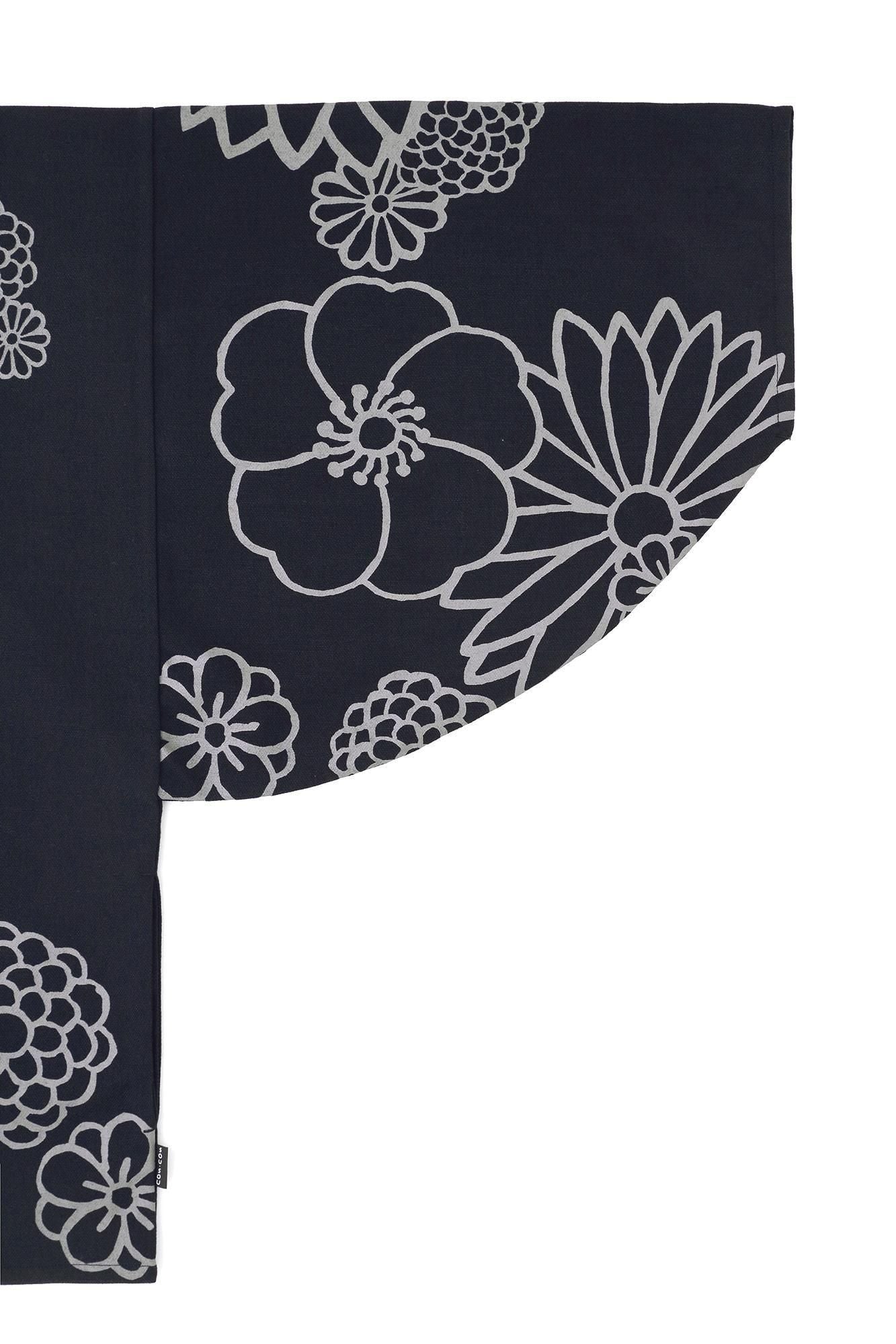 Cotton-rayon Blend Twill Weave Naginata Square Top / Gold Damask Dark Navy