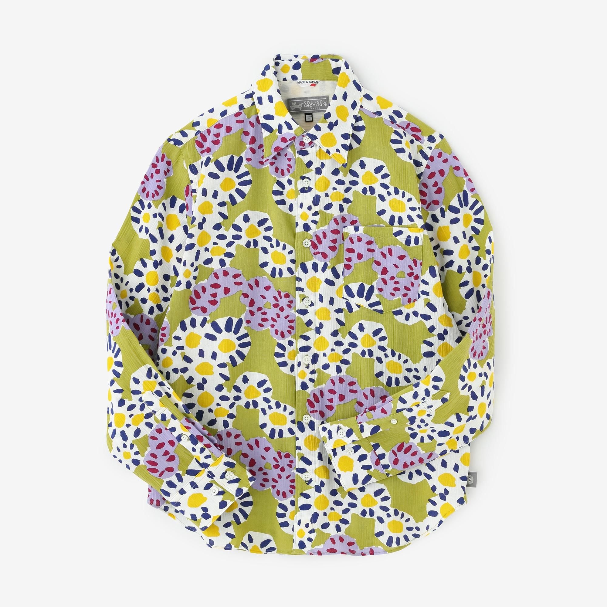 高島縮 20/20 シャツ／濡羽色（ぬればいろ）