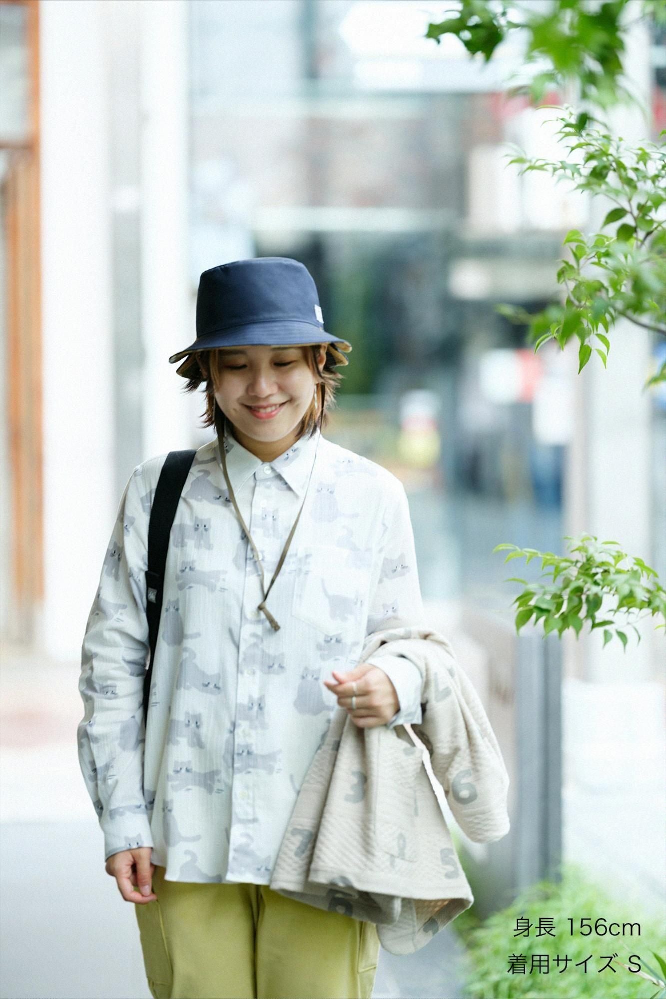 高島縮棉 20/20長袖襯衫／貓