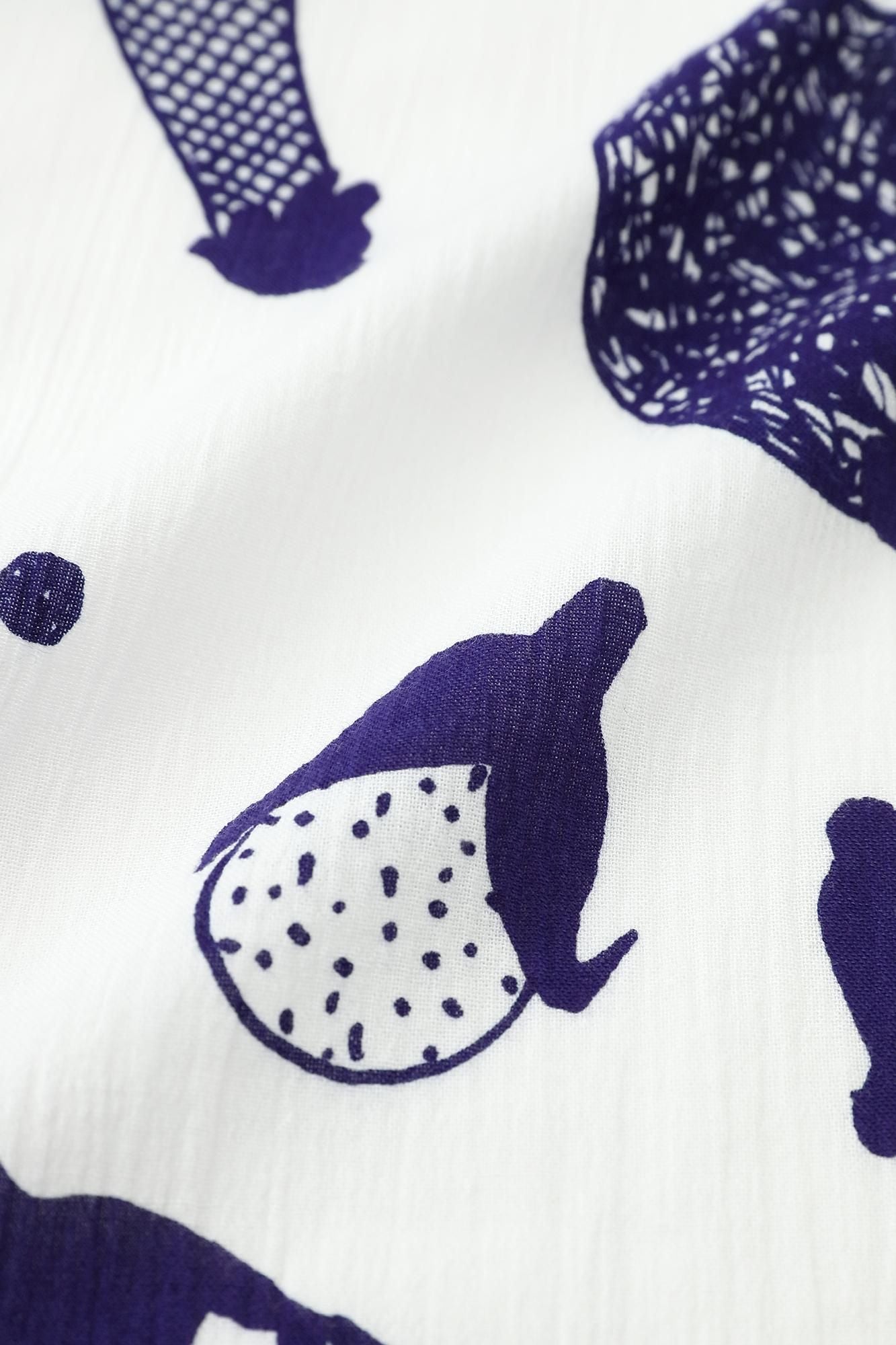 高島縮棉 20/20長袖襯衫／茄子