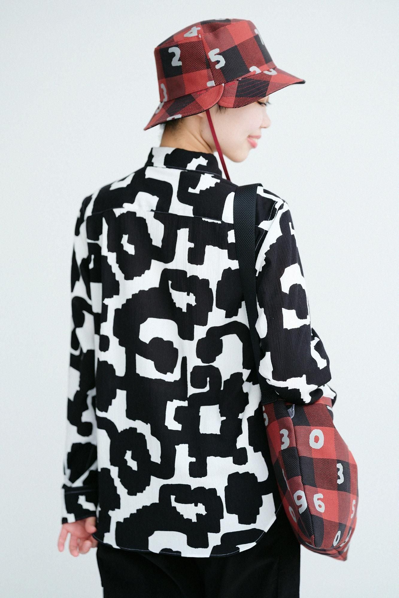 高島縮棉 20/20長袖襯衫／木蓮唐草