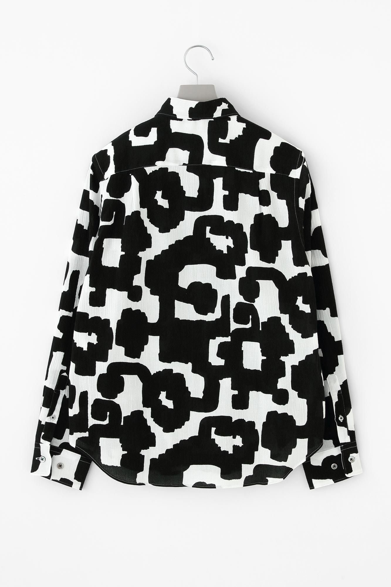 高島縮棉 20/20長袖襯衫／木蓮唐草