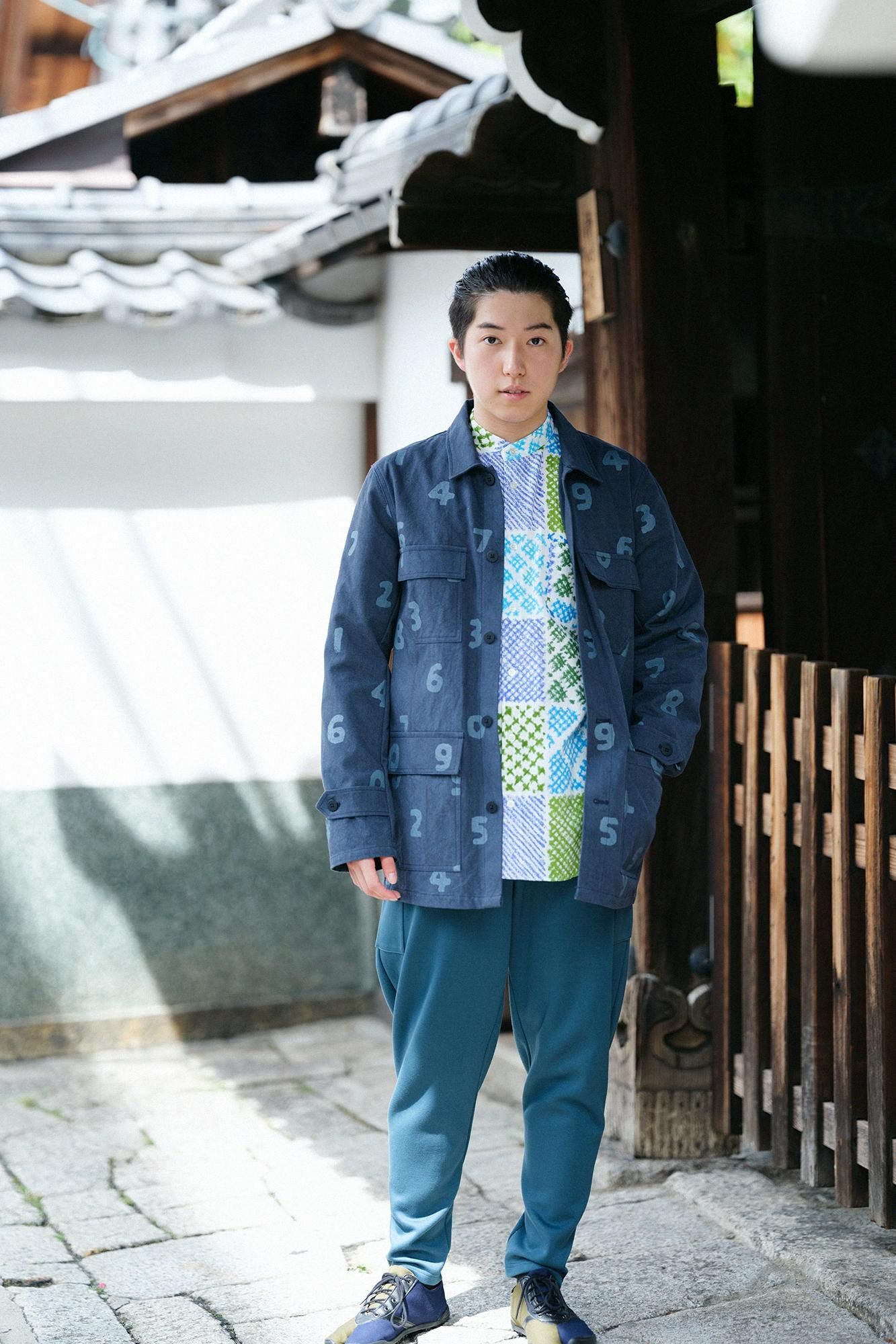 sousou　高島縮20/20スタンドカラーシャツ 高島縮 20/20 スタンドカラーシャツ／冬の朝