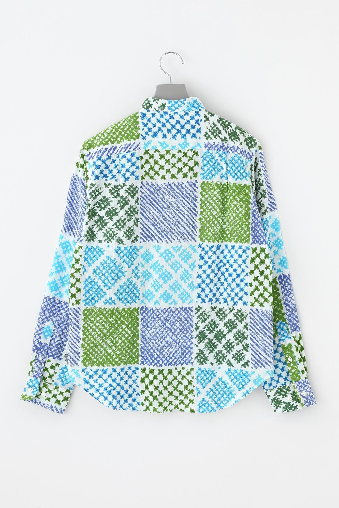 高島縮 20/20 スタンドカラーシャツ／田んぼ