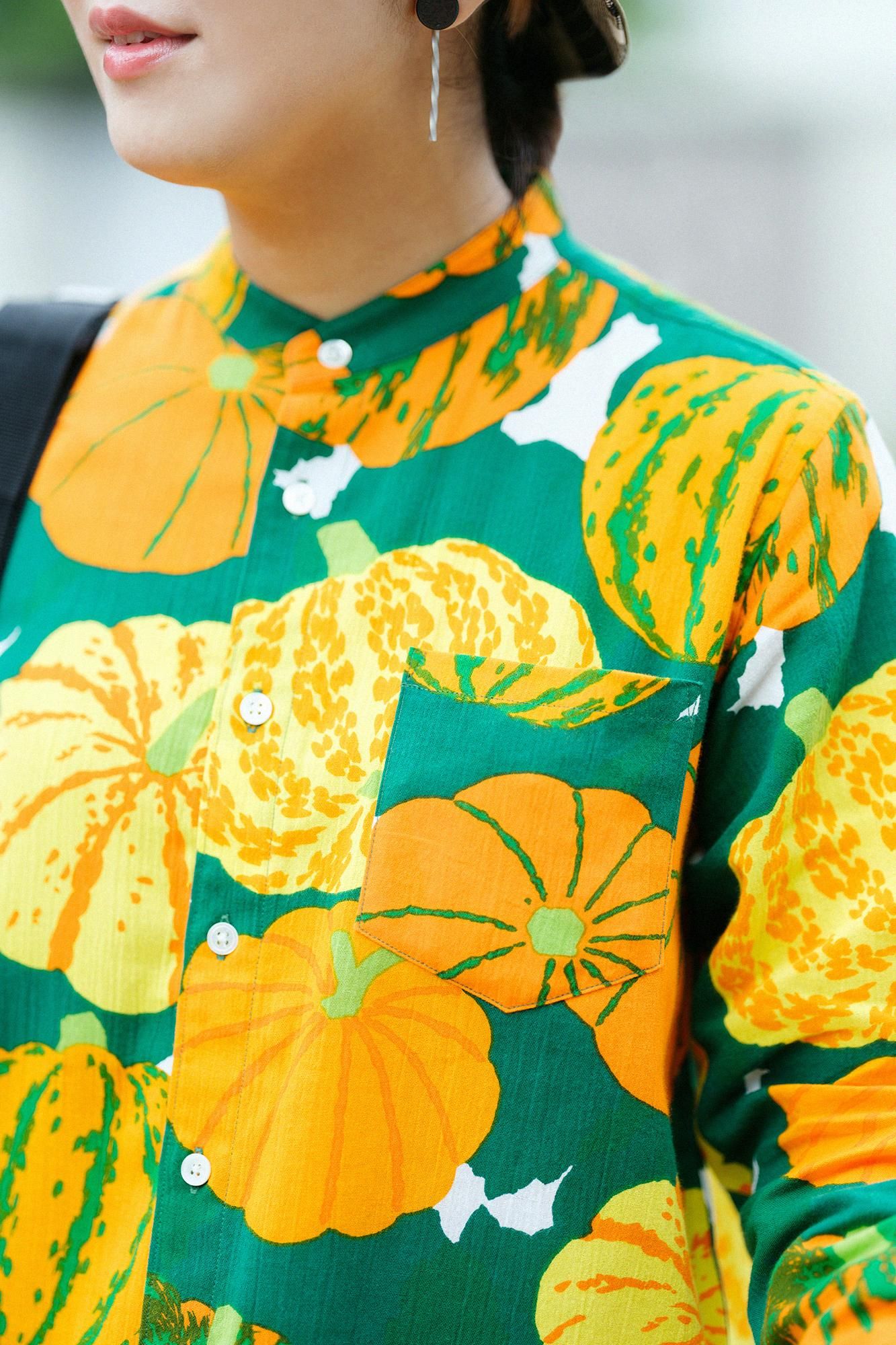 Shiji Takashima 20/20 Stehkragenhemd/Kürbis