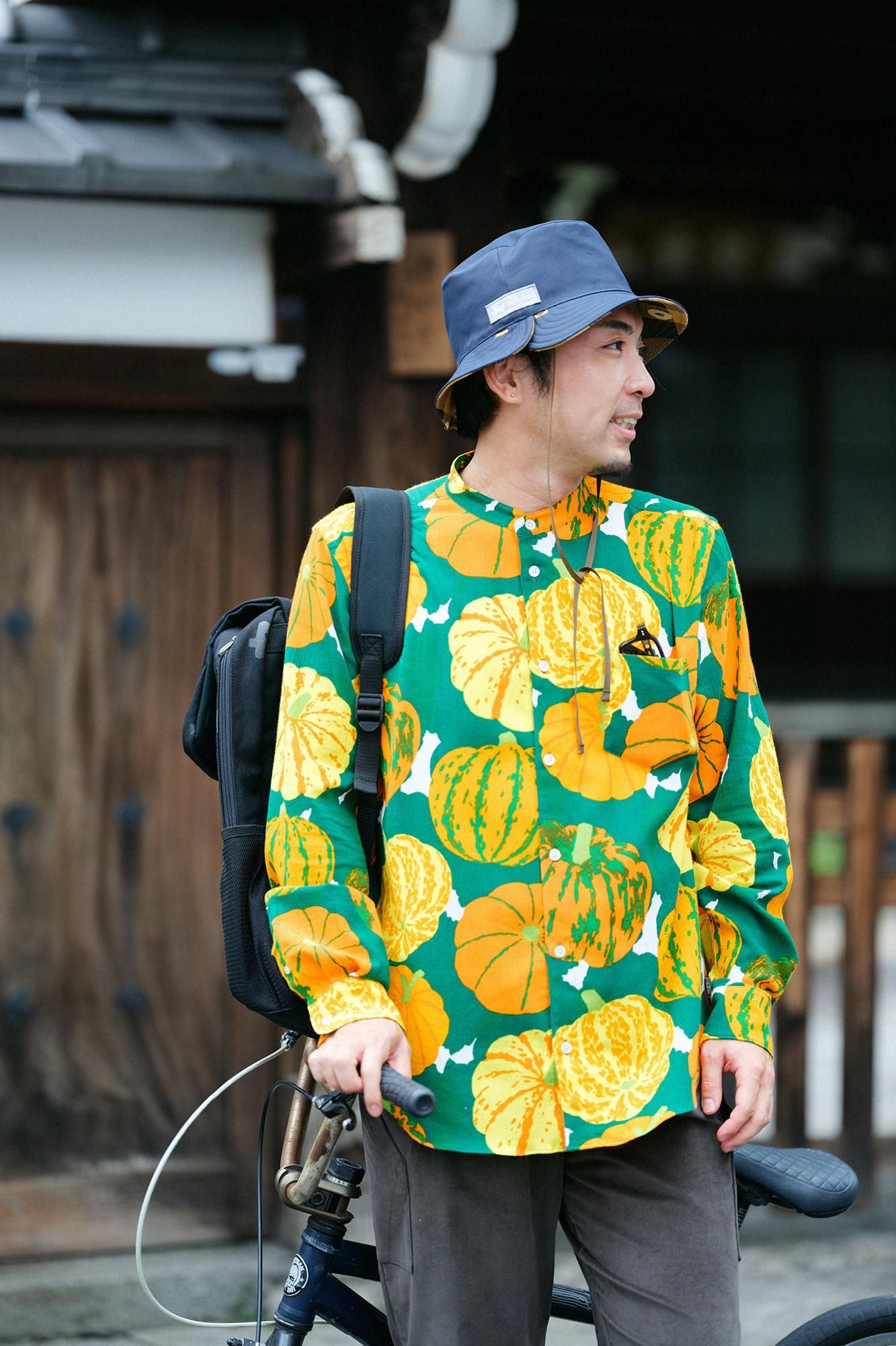 Shiji Takashima 20/20 Stehkragenhemd/Kürbis