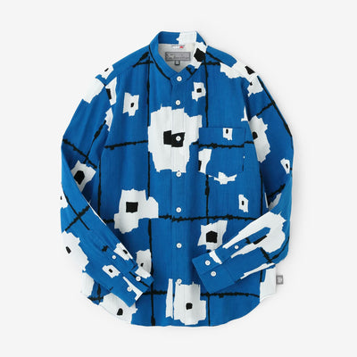 高島縮 20/20 スタンドカラーシャツ／天花（てんか）