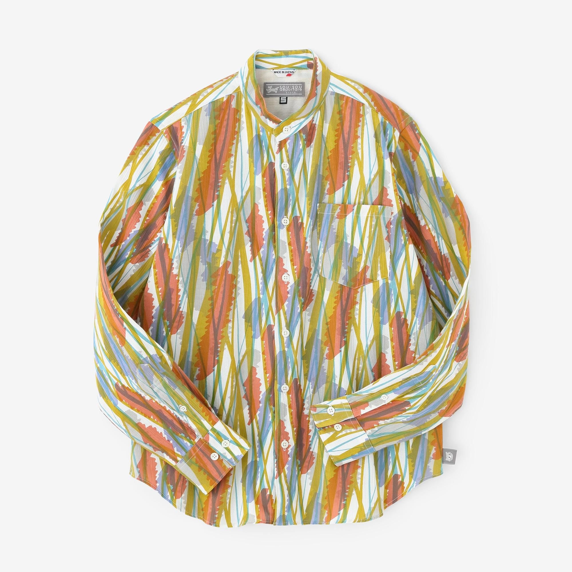 Takashima Jiji 20/20 Stehkragenhemd/flatternd