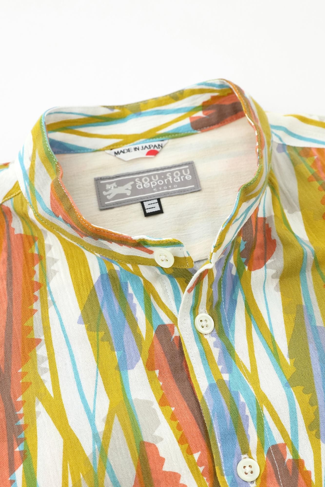 Takashima Jiji 20/20 Stehkragenhemd/flatternd