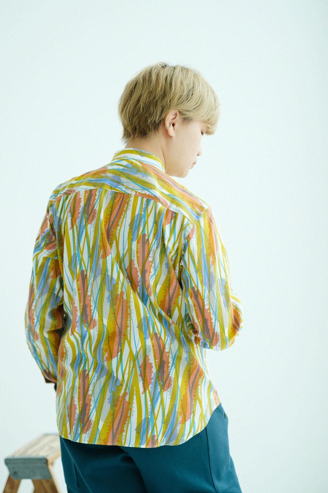 Takashima Jiji 20/20 Stehkragenhemd/flatternd