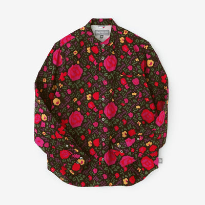 高島縮 20/20 スタンドカラーシャツ／薔薇（ばら）