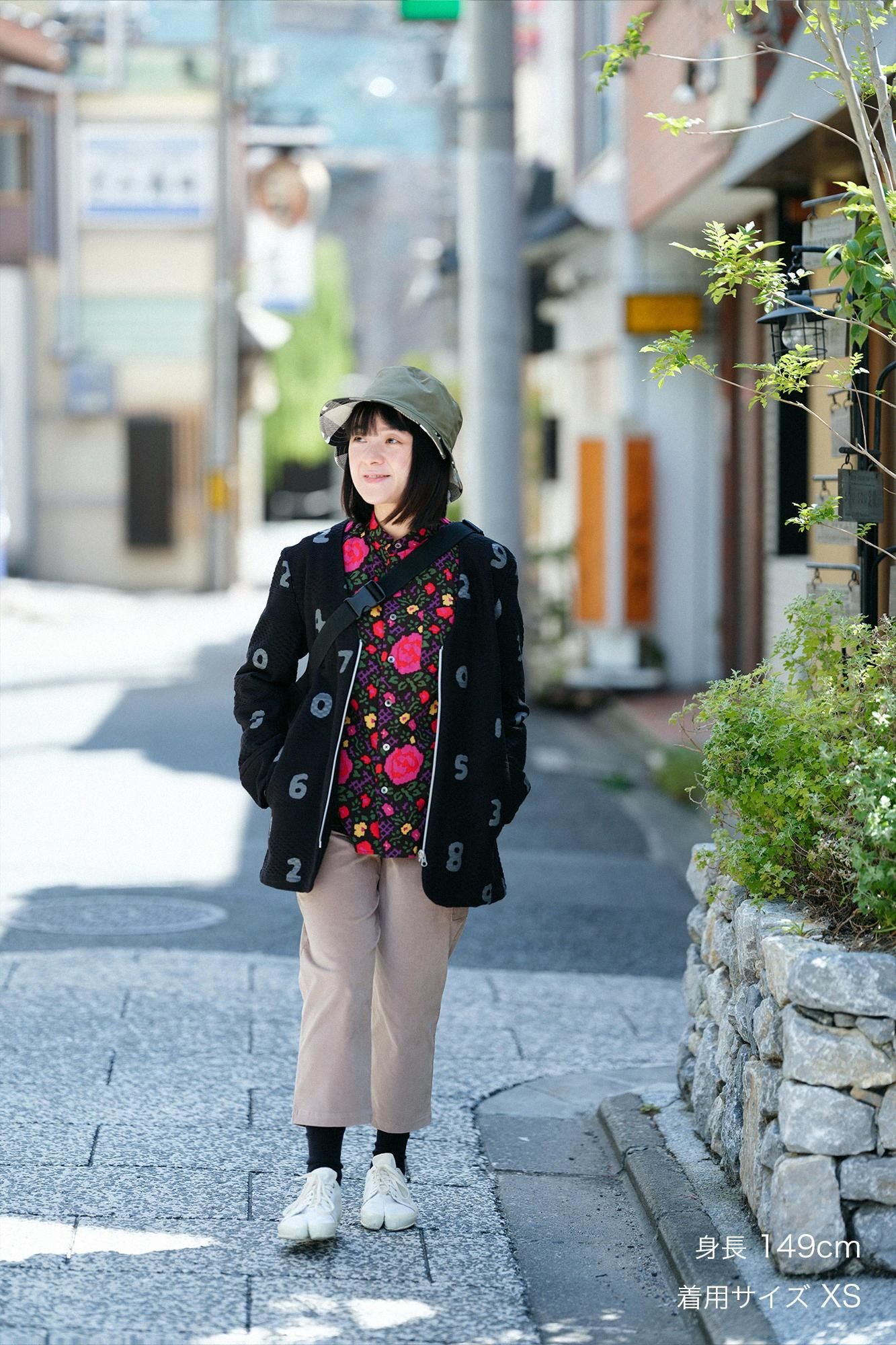 net限定】高島縮 20/20 スタンドカラーシャツ／薔薇（ばら）