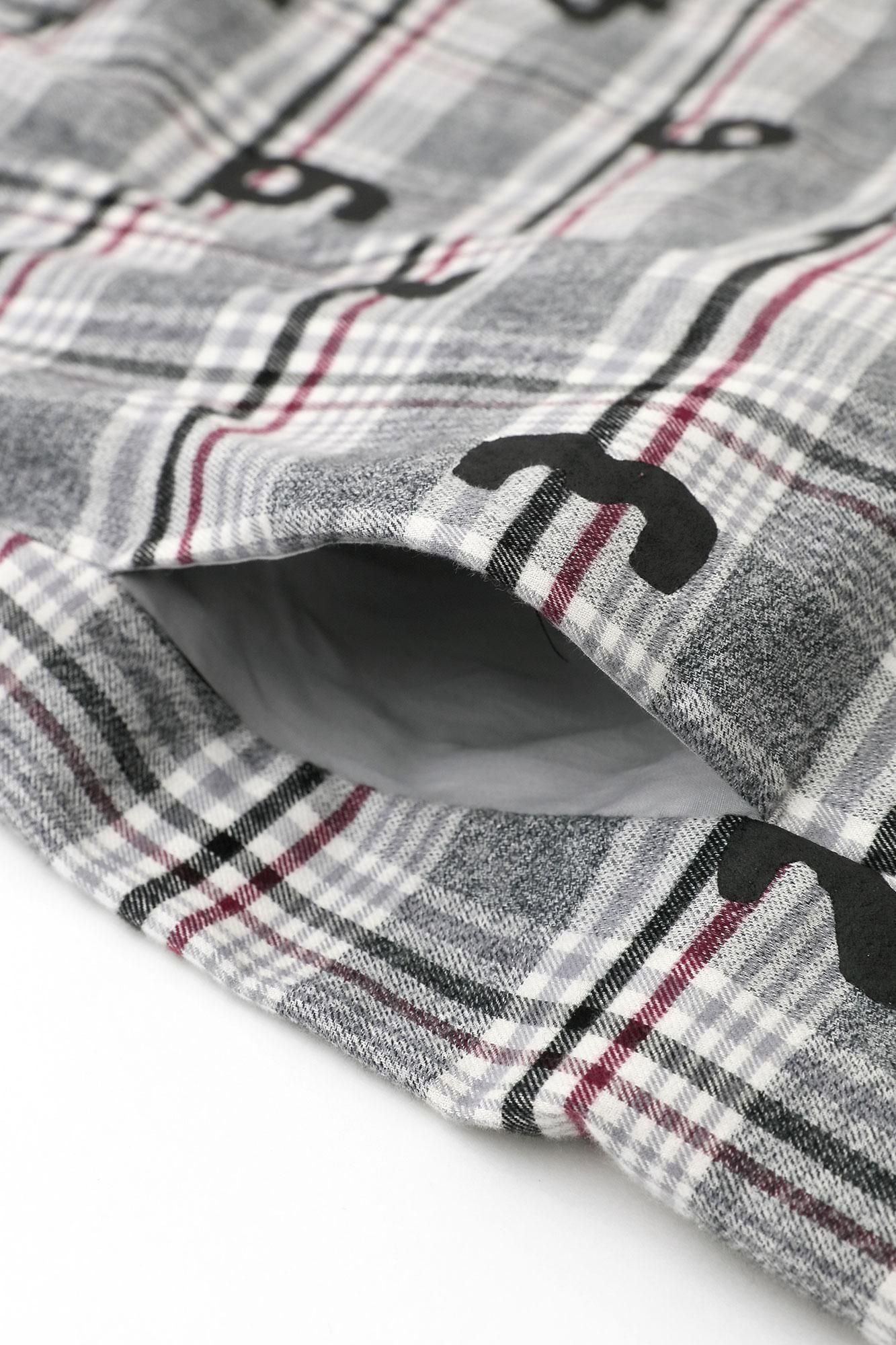 超长棉质格纹 H.N.BIKE 连衣裙/SO-SU-U 灰色