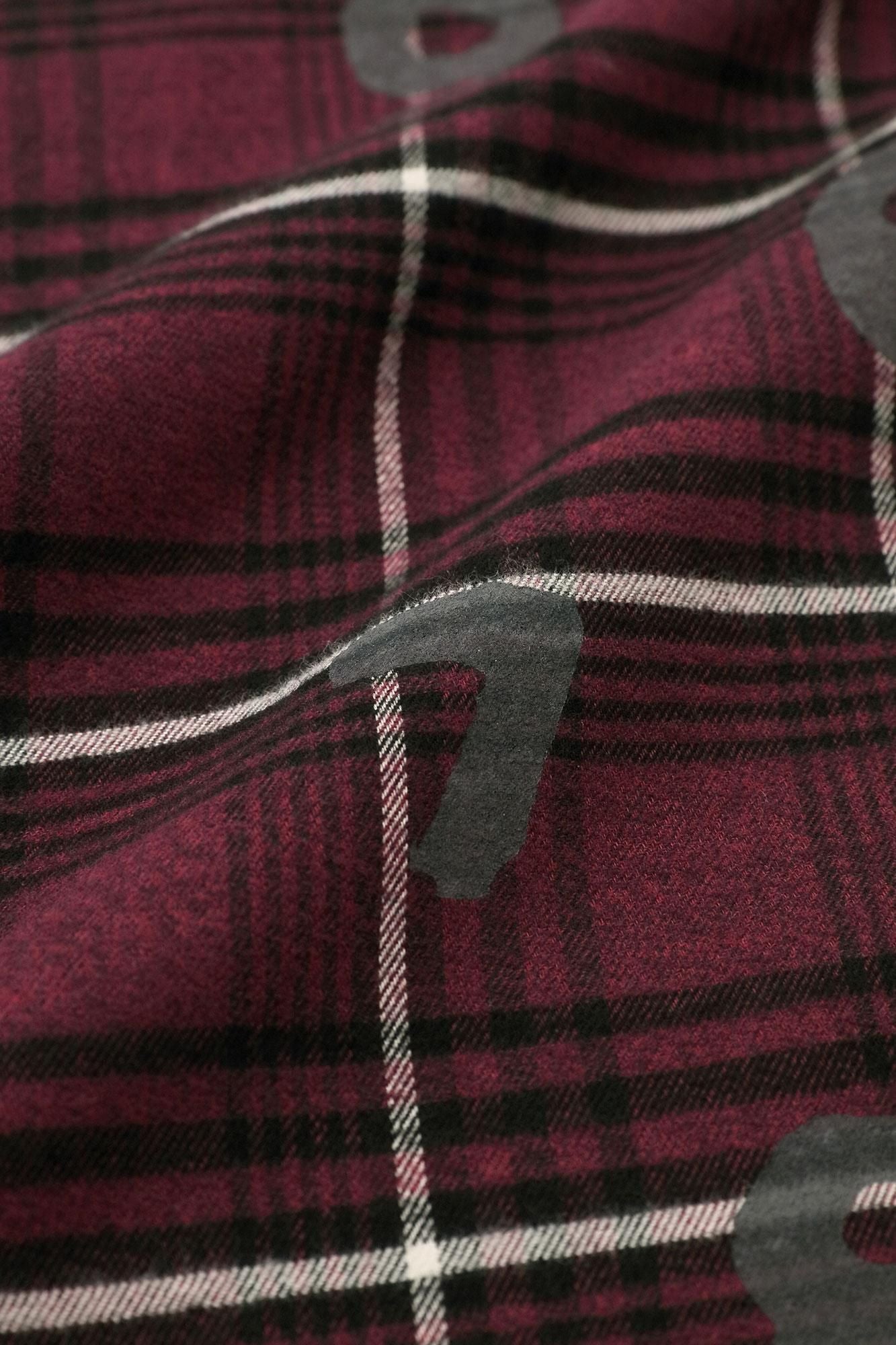 超長棉Glenn /法蘭絨格子H.N.BIKE連身裙SO-SU-U十數酒紅色