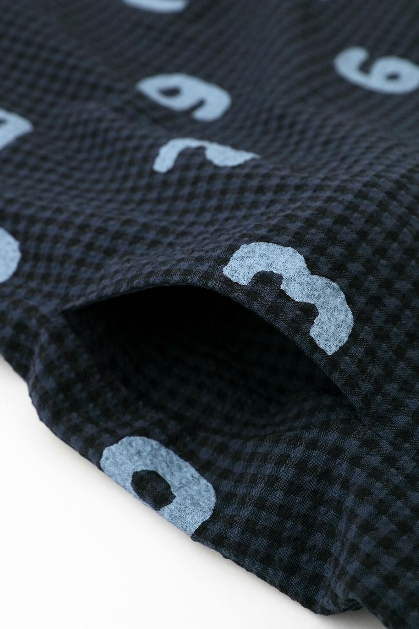 Wool Sucker BIKE One-piece Dress / SO-SU-U Navy Black Check